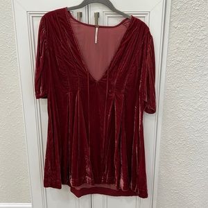 Free people size medium velvet red mini dress